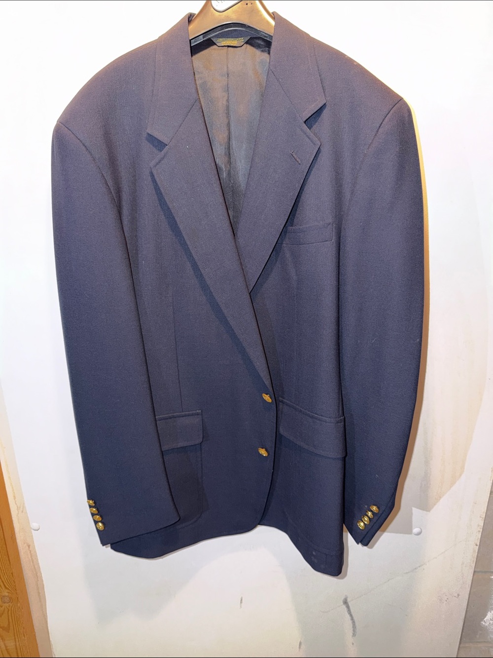 Palm Beach Men’s Navy Single-Breasted Blazer with Gold Buttons